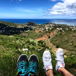 Light meditation + appreciating nature's gift atop the hike in St. Maarten, Lauderie Farm. Not to mention an amazing hiking partner
